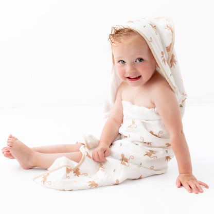 Monkey Hooded Towel Set