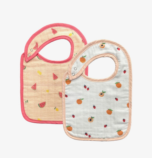 Watermelon & Peach Bib Set
