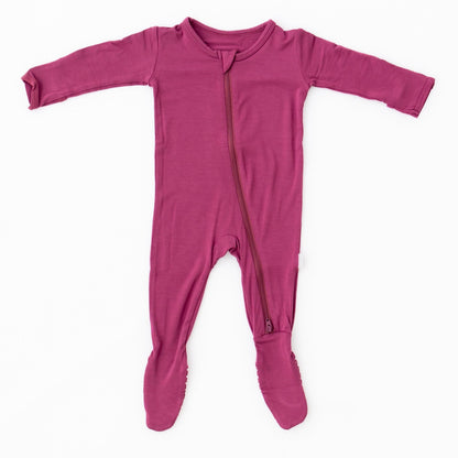 Plum Zippered Footie