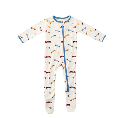 Race Cars Zippered Footie