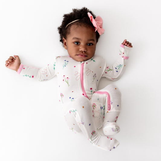 Wildflowers Zippered Footie