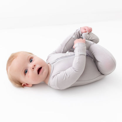 Light Gray Zippered Footie