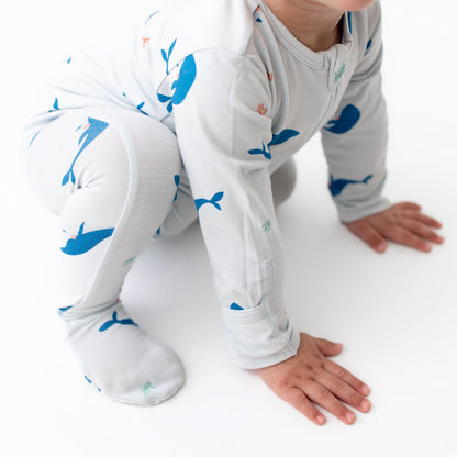 Whale Zippered Footie
