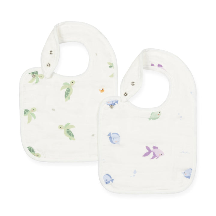 animal printed muslin bibs