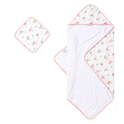 Flamingo Hooded Towel Set