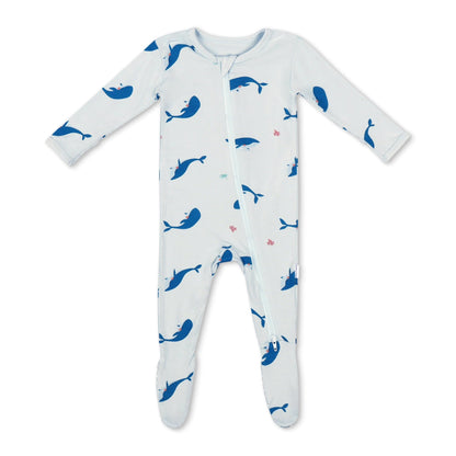Whale Zippered Footie